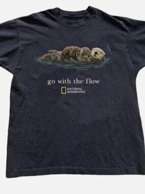 Vintage National Geographic Sea Otter Tee - Go With The Flow Shirt